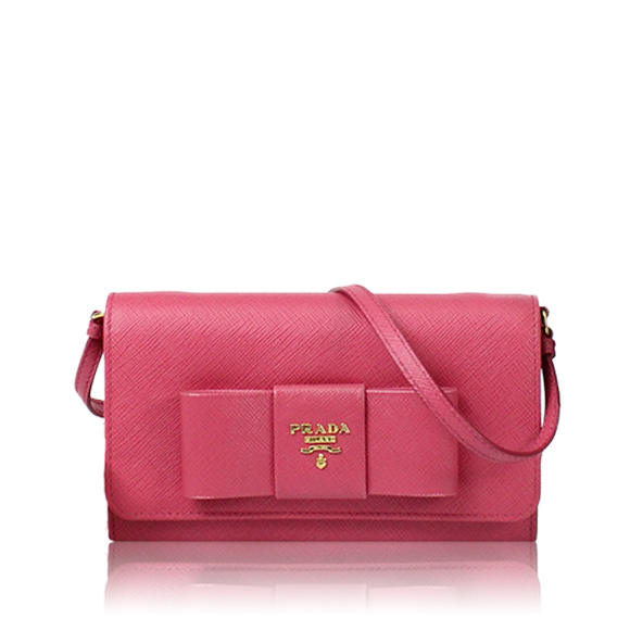 PRADA サフィアーノリボンチェーンウォレット 17&nbsp;x9&nbsp;x2cm(幅&nbsp;x 高さ&nbsp;x マチ)