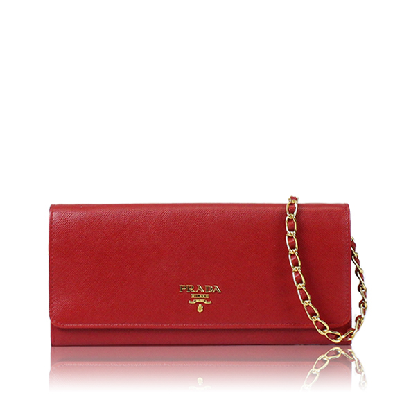 PRADA サフィアーノチェーンウォレット 21&nbsp;x10&nbsp;x2cm(幅&nbsp;x 高さ&nbsp;x マチ)