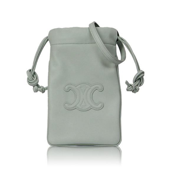 CELINE ドローストリングモバイルポーチキュイルトリオンフ 12&nbsp;x21&nbsp;x1cm(幅&nbsp;x 高さ&nbsp;x マチ)