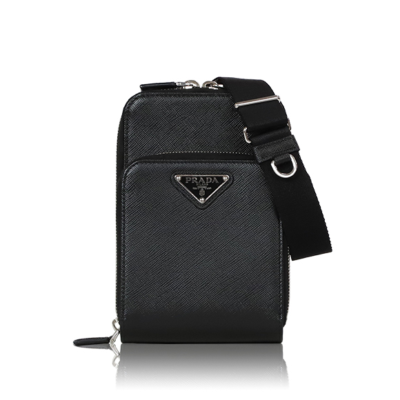 PRADA サフィアーノレザー スマートフォンケース 12&nbsp;x18&nbsp;x4cm(幅&nbsp;x 高さ&nbsp;x マチ)